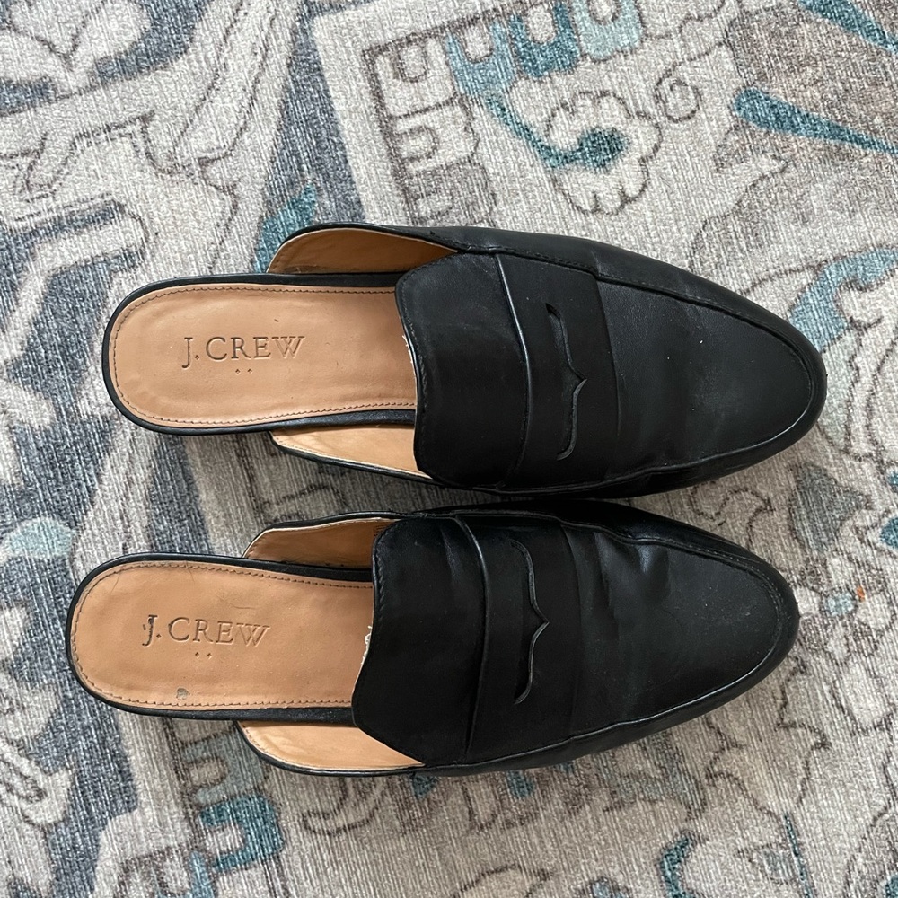 Jcrew black slide loafers - size 7.5
